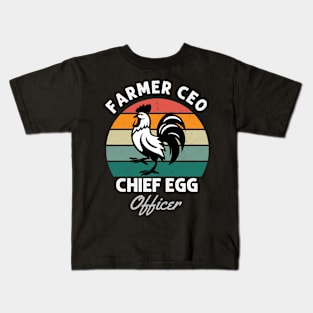 Farmer CEO Chief Egg Officer Kids T-Shirt